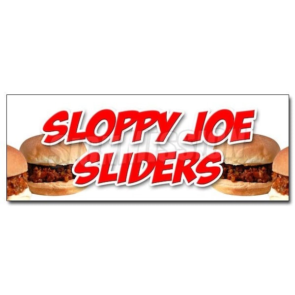 Signmission SLOPPY JOE SLIDERSDECAL sticker beef chicken bun homemade food lunch eat, D-36 Sloppy Joe Sliders D-36 Sloppy Joe Sliders - main
